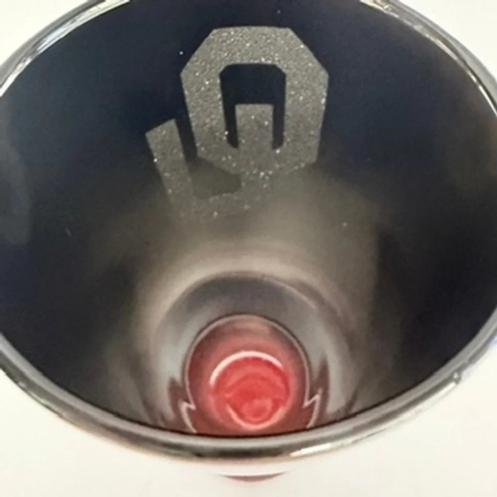 Oklahoma Sooners Silver MIRROR Logo Pilsner‎ Glass Crimson STICKERS gift beer